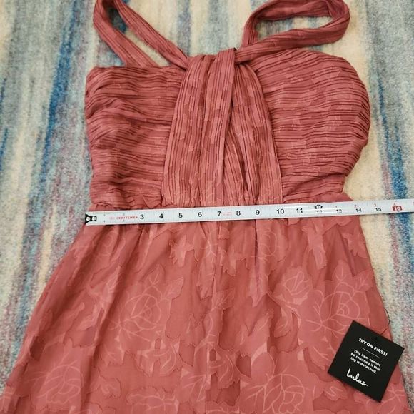 Lulus Womens Rose Floral Chiffon Jumpsuit Sleeveless Burnout Pink Small Size - Picture 6 of 10